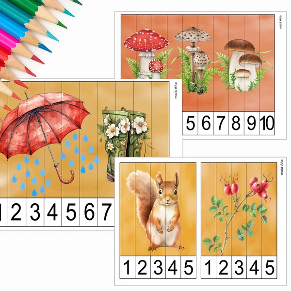 PUZZLE PROUŽKY - BAREVNÝ PODZIM 1