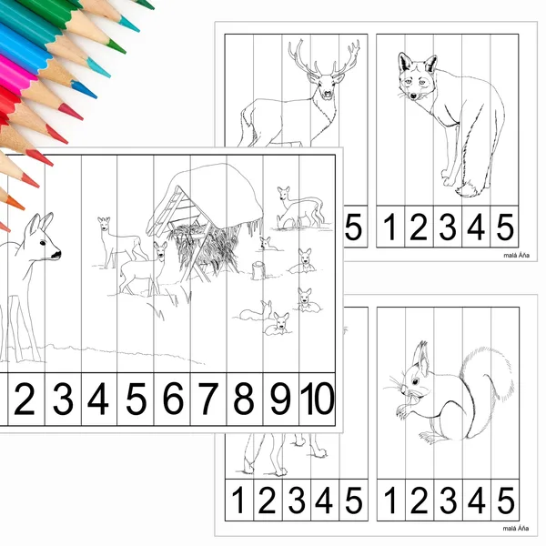 PUZZLE PROUŽKY - LESNÍ ZVÍŘÁTKA 1