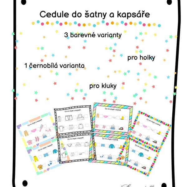 Cedule do šatny a kapsáře - co mi chybí 1