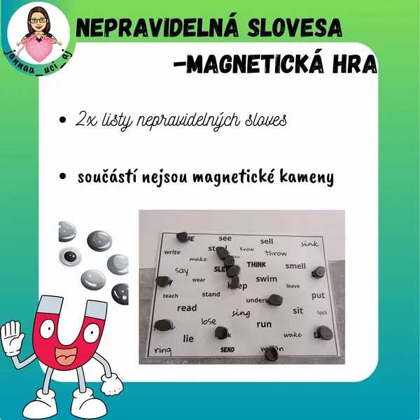 AJ - nepravidelná slovesa - magnety 1
