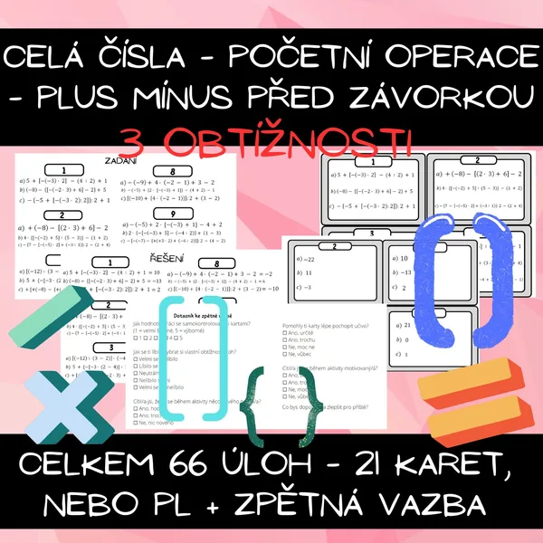 celá čísla - početní operace - plus a minus před závorkou 1