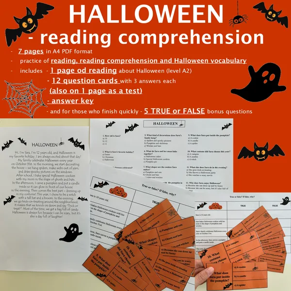 Halloween - reading comprehension (A2) 1