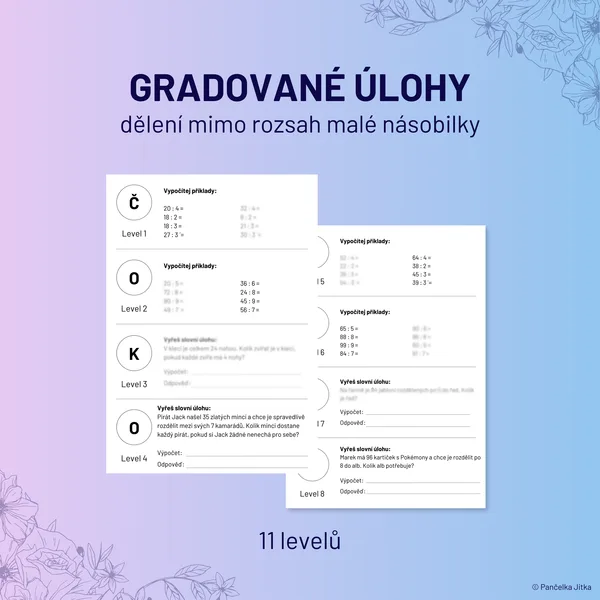 GRADOVANÉ ÚLOHY - dělení mimo rozsah malé násobilky 1