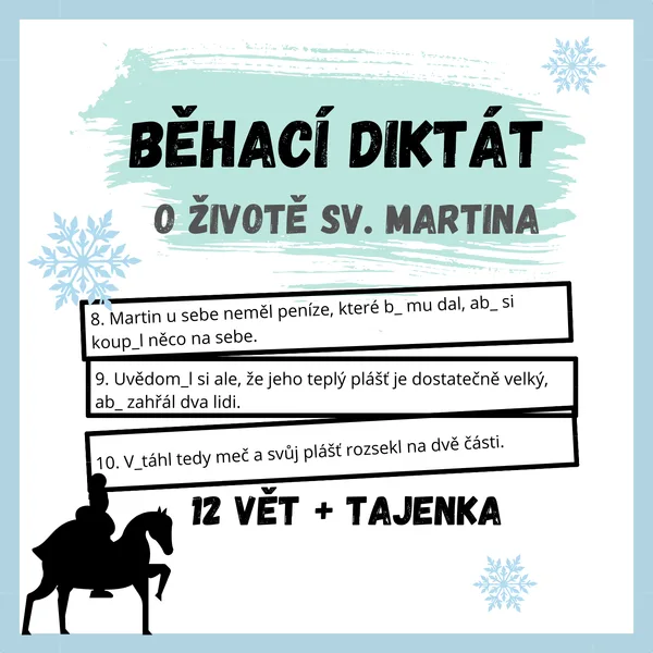Běhací diktát s tajenkou - Sv. Martin 1
