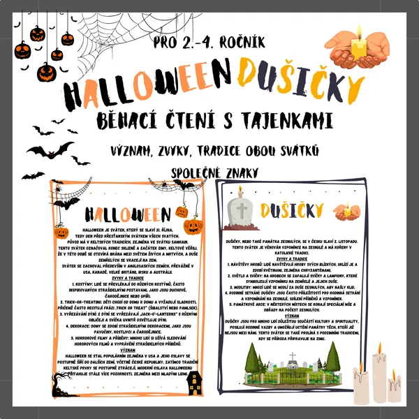 Halloween & Dušičky - běhací čtení s tajenkami 1