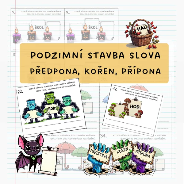 Podzimní stavba slova - Předpona, Kořen, Přípona 1