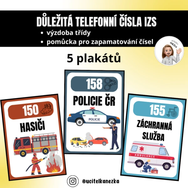 DŮLEŽITÁ TELEFONNÍ ČÍSLA IZS - plakáty 1