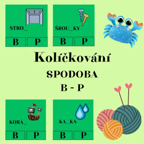 Kolíčkování - spodoba B, P 1
