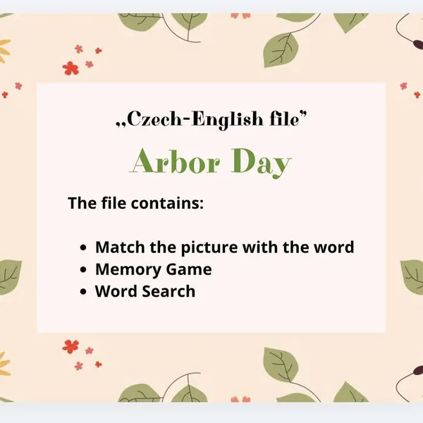 Den stromů/ Arbor Day (Česko - anglický soubor) 1