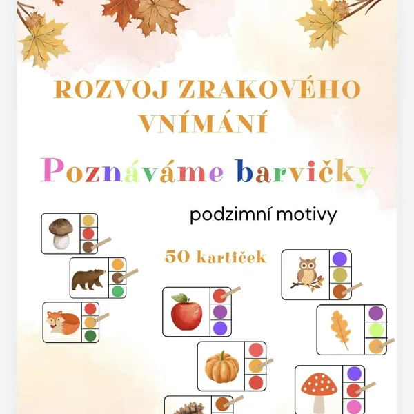 Karty - poznáváme barvy (kolíčkování) 1