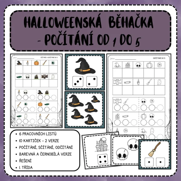 Halloweenská běhačka - počítání od 1 do 5 1