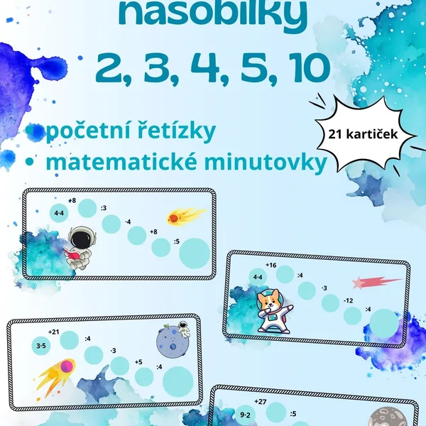 Procvičování násobilky 2, 3, 4, 5, 10 - vesmír 1