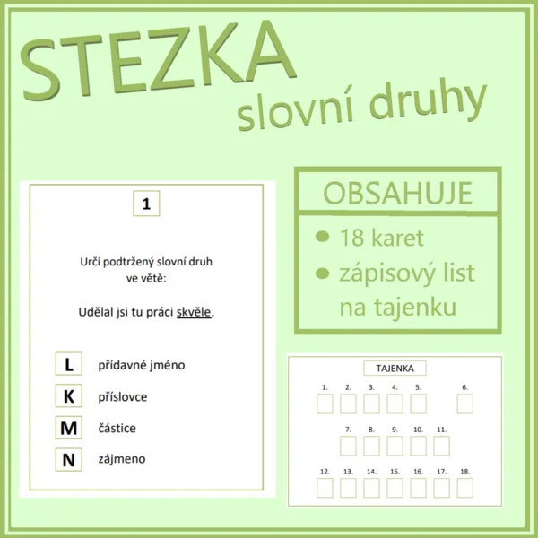 Stezka - slovní druhy 1