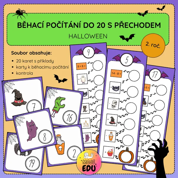 Běhací počítání do 20 s přechodem - Halloween 1