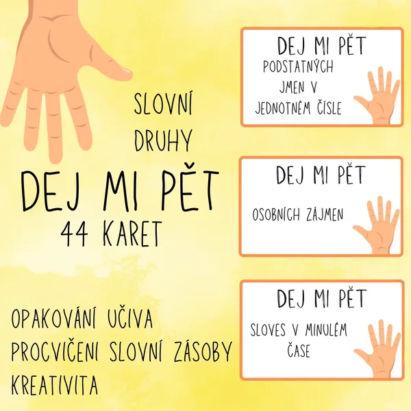 Dej mi pět - slovní druhy 1