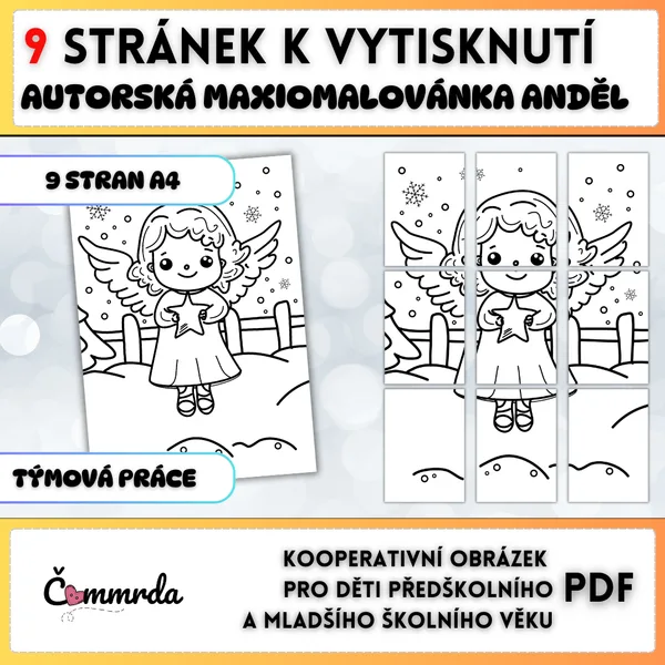MAXI omalovánka anděl 1