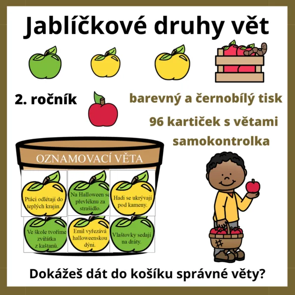 Jablíčkové druhy vět 1
