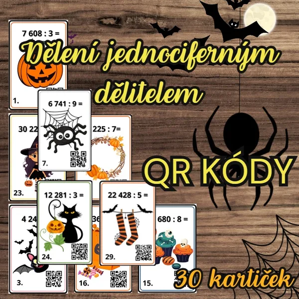HALLOWEEN - Dělení jednociferným dělitelem 1