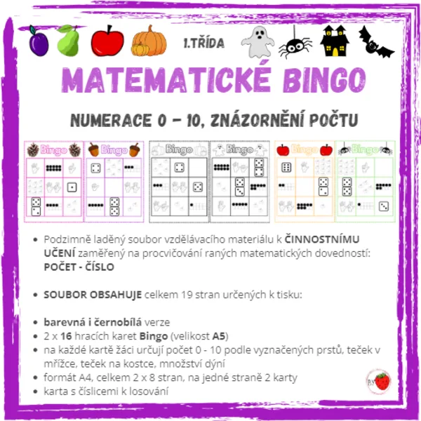 Matematické BINGO - určování počtu 0 - 10 1