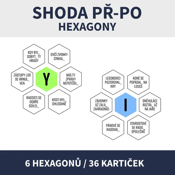 HEXAGONY - SHODA PŘÍSUDKU S PODMĚTEM 1