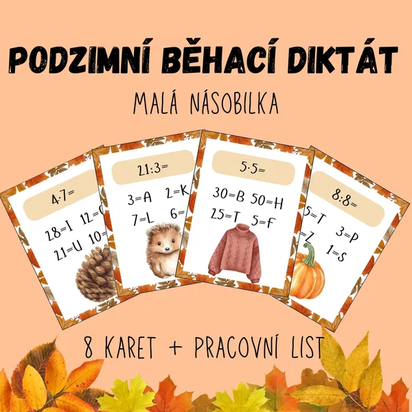 Podzimní běhací diktát - malá násobilka 1