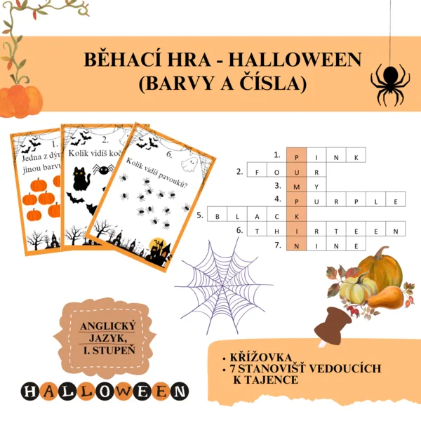 Běhací hra - HALLOWEEN (Barvy a čísla) 1