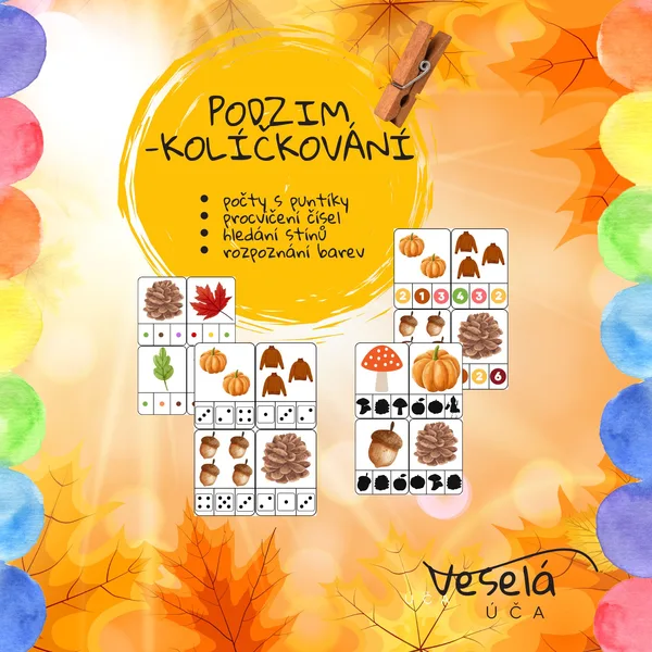 PODZIM-kolíčkování, počty, stíny... 1