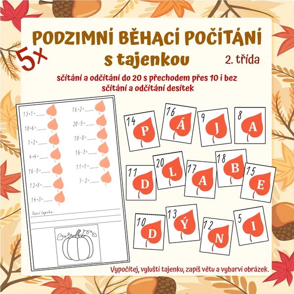 Podzimní počítání s tajenkou 1