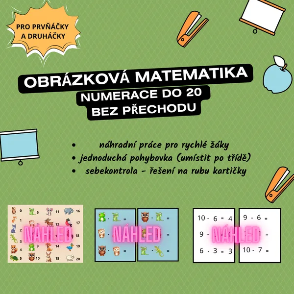 OBRÁZKOVÁ MATEMATIKA - numerace do 20 bez přechodu 1