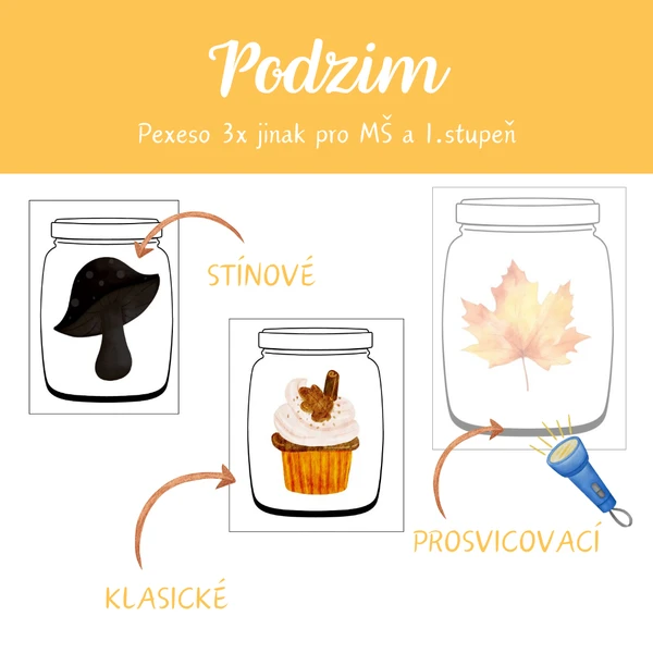 Podzimní pexeso 3x jinak 1