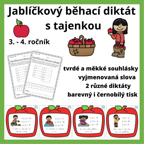 Jablíčkový běhací diktát s tajenkou 1