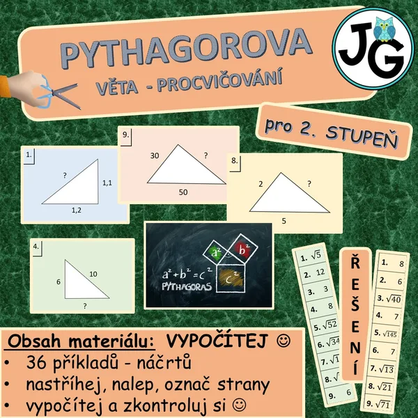 Pythagorova věta - procvičování 1