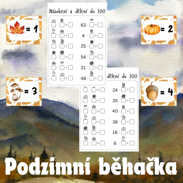 Podzimní běhačka - násobení a dělení do 100 1