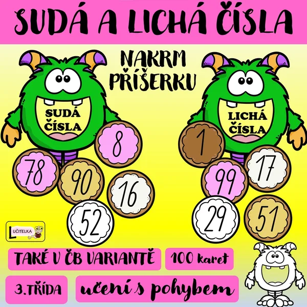 SUDÁ A LICHÁ ČÍSLA - nakrm příšerku 1