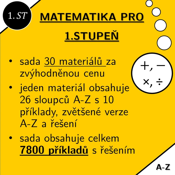 Aritmetika pro 1. stupeň | matematika | zvýhodněná sada 1