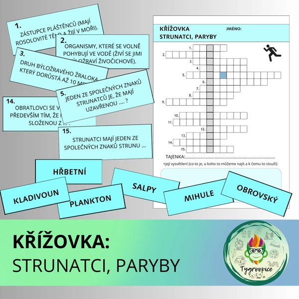 Běhací křížovka: Strunatci + paryby 1