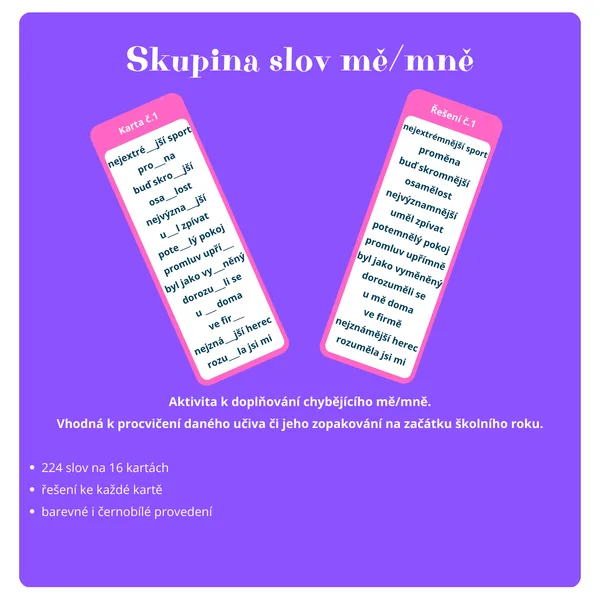 Skupina slov mě/mně 1
