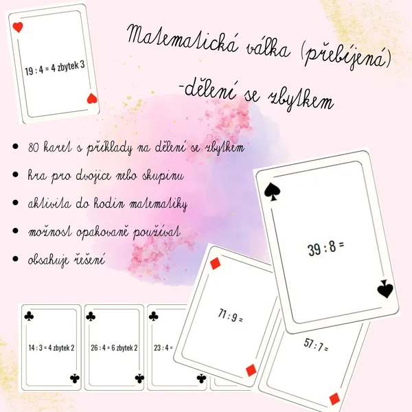 Matematická válka (přebíjená) - dělení se zbytkem 1