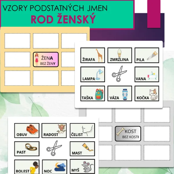 VZORY PODSTATNÝCH JMEN - ROD ŽENSKÝ 1