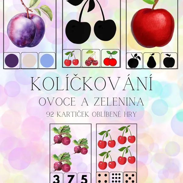 Kolíčkování - Ovoce a zelenina - 92 kartiček 1