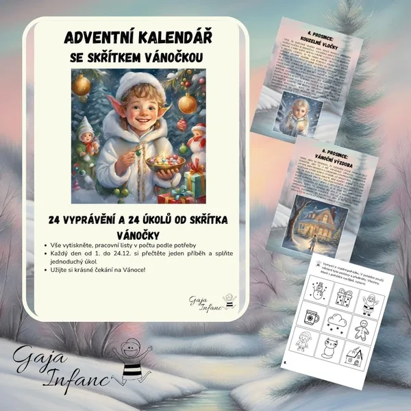 Adventní kalendář se skřítkem Vánočkou 1
