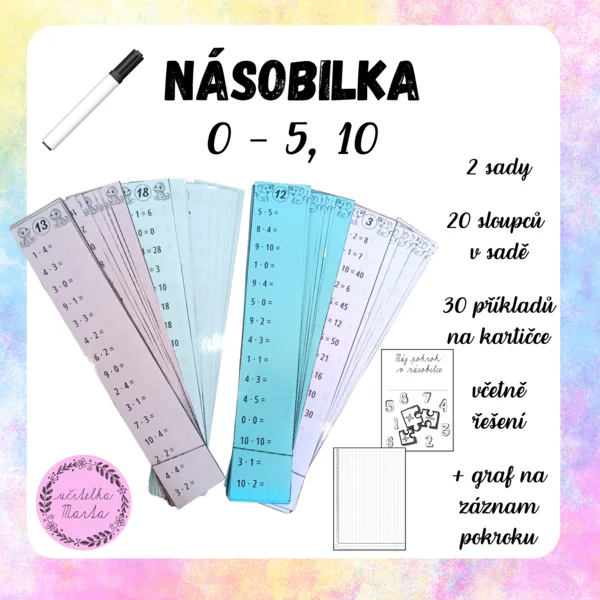 Sloupečky na násobilku 0-5, 10 1
