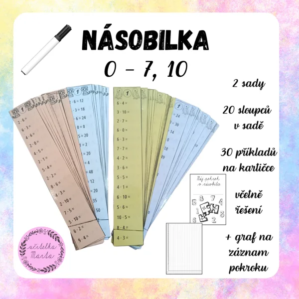 Sloupečky na násobilku 0-7, 10 1