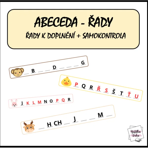 Abeceda - řady se zvířátky 1
