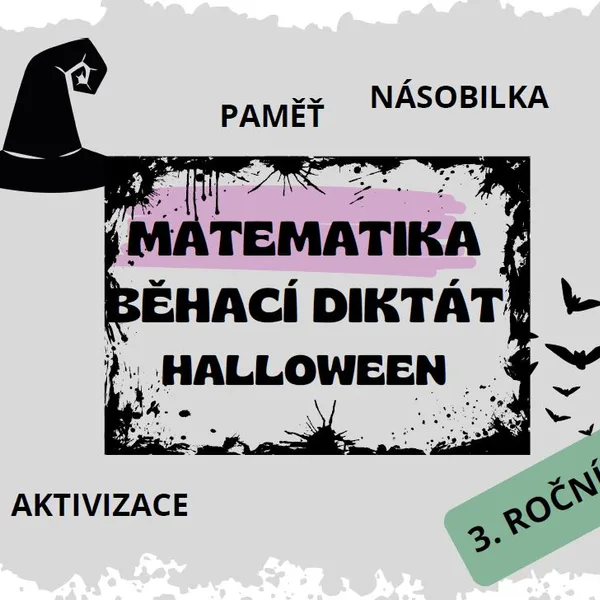 Matematika - běhací diktát Halloween  1