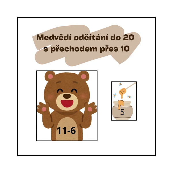 Medvědí odčítání do 20 s přechodem přes 10 1