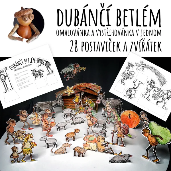 Dubánčí betlém - omalovánka a vystřihovánka 1