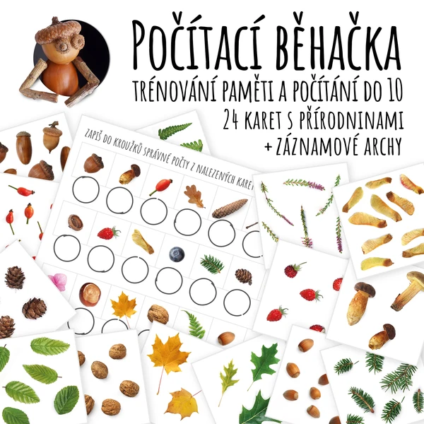 Počítací běhačka do 10 s přírodninami 1