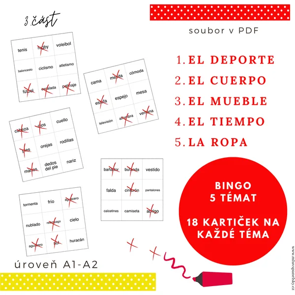 Bingo ve španělštině - 3. část 1