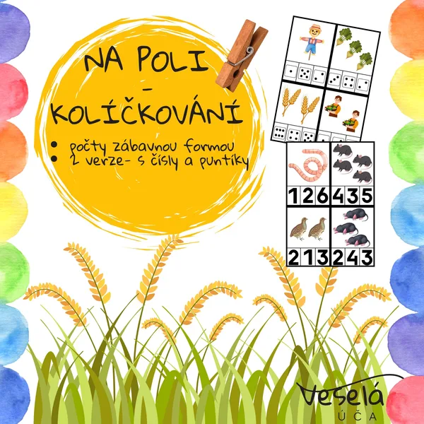 PODZIM NA POLI- kolíčkovací karty, počty 1